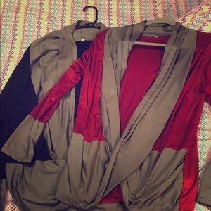 Swoop neck/low V blouses